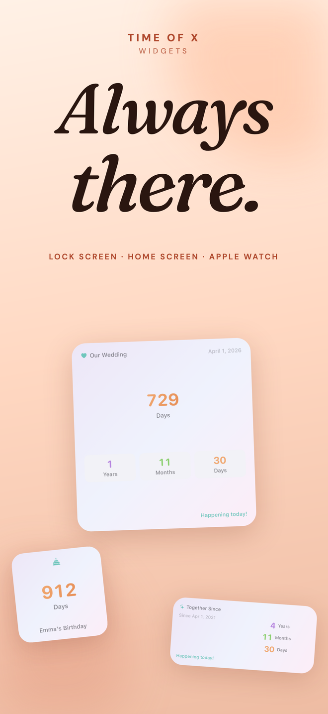Time of X widgets on iPhone Home Screen and Lock Screen